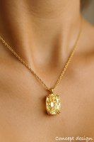 Kilauan Mewah 3CT Berlian IGI Buatan Laboratorium CVD Potongan Cushion Warna Kuning Muda Champagne Old Mine Untuk Cincin Anting Liontin