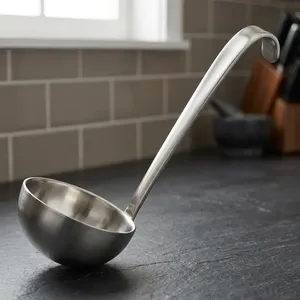 Cuchara de Sopa de Aluminio de Primera Calidad, Mango Largo, Cuchara para Servir con Tazón Profundo, para Uso en Cocina, Restaurantes y Servicios de Catering - Product Image 4