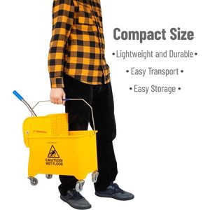 Secchio per Mop Mind Reader da 5,5 Galloni con Ruote e Manico, Strizzatore Incluso (Mop Non Incluso) - Product Image 6