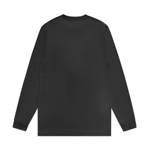 T-shirt de détente en coton pur 100% de qualité supérieure, coupe décontractée confortable, uni, coupe régulière, manches longues - Product Image 2