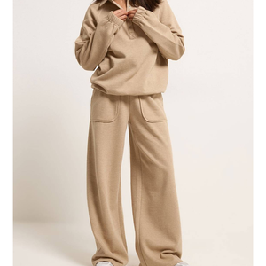 Pantalon de survêtement personnalisé en molleton épais, style streetwear décontracté avec poches, pour marathon, entraînement de basketball, coupe droite, pour femme - Product Image 5