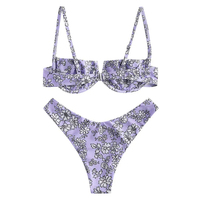 Ensemble de maillot de bain deux pièces de qualité professionnelle, fabriqué en usine, respirant, avec soutien-gorge push-up, ensemble de bikini de plage deux pièces
