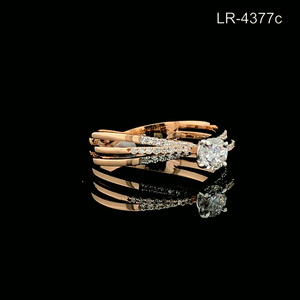 แหวนหมั้นเพชรทรงกลมเจียระไนแบบบริลเลียนท์ทองคำชมพู 14K สำหรับผู้หญิง ของขวัญวันครบรอบแต่งงาน งานเลี้ยง หรือโอกาสพิเศษ - Product Image 5