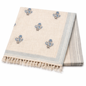 Manta de Sofá de Algodón de Lujo con Estampado Artesanal, Cubre Sofá Boho Hecho a Mano, Manta Decorativa con Borlas, Decoración Sostenible para Sala de Estar y Hogar - Product Image 1