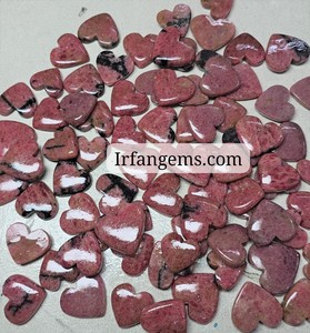 Lot de cabochons en rhodonite naturelle, pierre précieuse rhodonite rose et noire, pierre de rhodonite pour la fabrication de bijoux, cabochons polis pour bijoux - Product Image 4