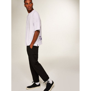 Camiseta Blanca de Cuello Redondo y Manga Corta para Hombre, Informal, Lisa, de Punto, de Algodón, Talla Grande - Product Image 3