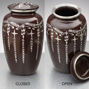 Wholesale Aluminum Cremation Urns for Ashes - Bulk Metal Funeral Urns Adult Size - Customizable <b>Memorial</b> <b>Vases</b> with Secure Lids - Product Image 4
