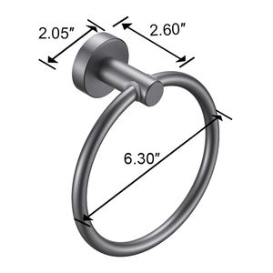 Anello Portasciugamani Moderno in Ottone Grigio Canna di Fucile, Porta Asciugamani da Bagno in Alluminio Spesso, Accessorio per Bagno [Non Disponibile per la Spedizione nei Fine Settimana] - Product Image 6