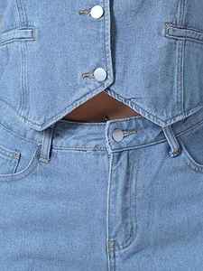 Top en jean pour femme, élégant, chic, moderne, respirant, durable, tissu doux, tendance, confortable, à la mode, unique - Product Image 6