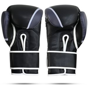 Premium Leather Boxing Gloves for Training Sparring Heavy Bag Work Muay Thai Kickboxing MMA with <b>Velcro</b> Wrist <b>Strap</b> 8oz 10 oz - Product Image 2