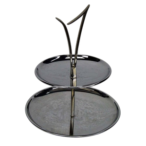 Luxuries Design Gold Metal 2 Tier Cake Stand With Decorative Branch Handle For Wedding & Party Modern Home Decor On-Sale Price - Product Image 4