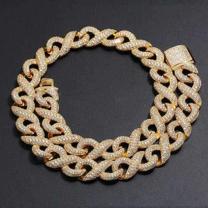 Luxury Moissanite Cuban Link <b>Chain</b> Necklace <b>Iced</b> <b>Out</b> Hip Hop Jewelry Bold Statement Necklace Full Pave Shine Gift - Product Image 5
