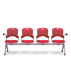 เก้าอี้พลาสติกและเหล็ก4-Seater แบบทันสมัยพร้อมที่วางแขนหลายแบบสำหรับใช้ในเชิงพาณิชย์ - Product Image 1