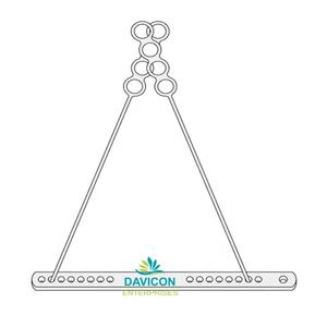 ขาตั้งกล้องผ่าตัดแบบใช้มือ DRAFFIN BIPOD ทำจากสแตนเลส ใช้เป็นเครื่องมือผ่าตัดทั่วไป พร้อมวงแหวน 4 วง ปรับความสูงได้ 484 มม. - Product Image 3