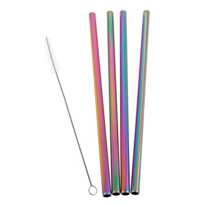 Pailles en acier inoxydable durables, accessoires de boisson réutilisables pour les voyages et l'usage quotidien - Product Image 3