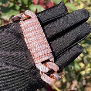 Bracelet de luxe pour homme, style hip-hop, entièrement serti de diamants de laboratoire VVS1, plaqué or, chaîne cubaine, bracelet de mode pour homme - Product Image 4