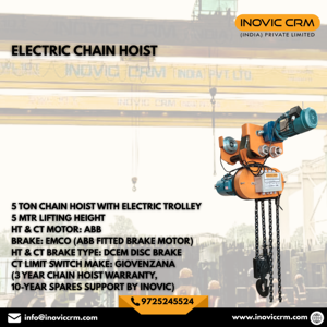 Polipasto Eléctrico de Cadena INOVIC OEM, Fabricado a Medida |   Nuevo Equipo de Elevación Industrial de Metal de Alta Calidad, Estándar IS, para la Industria - Product Image 3