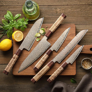 Juego de Cuchillos de Cocina de Acero de Damasco Forjado a Mano de Primera Calidad, Juego de Cuchillos con Hoja Grabada en Cobre Personalizada, Logotipo OEM, Fabricante de Fábrica - Product Image 6