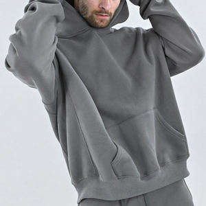 Sweat-shirt à capuche ample pour homme, coupe boxy, en coton épais de qualité supérieure, pour un style urbain, décontracté, quotidien, streetwear - Product Image 3