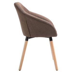 Juego de 6 Sillas de Comedor de Madera Maciza con Tapicería de Poliéster Marrón - Muebles de Cocina Duraderos y Elegantes - Product Image 5