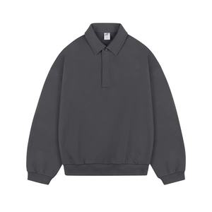 Polo de hombre al por mayor estilo Old Money, de tejido grueso, con solapa americana, tipo jersey, corte holgado, talla grande, ropa deportiva tipo sudadera - Product Image 5