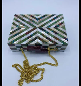 Vente en gros de sacs à bandoulière en bois vadrouille de luxe personnalisés sac à main de soirée portable fait à la main nacre pour les fêtes de mariage commandes de cadeaux - Product Image 5