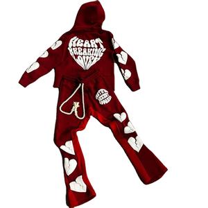 ชุดวิ่งเล่นซักกรดแบบวินเทจของผู้ชายชุดสตรีทแวร์แบบมีซิปมีฮู้ดแบบปักลาย - Product Image 1