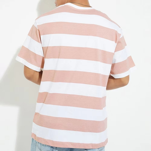 Camiseta a Rayas para Hombre, Nueva Llegada, Algodón y Poliéster, Manga Corta, Cuello Redondo, Informal, Ropa de Calle de Verano, Camiseta con Estampado Personalizado - Product Image 2
