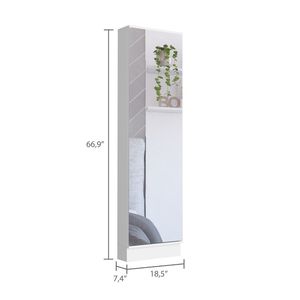 Armadio Ruan XL a Porta Singola con Cinque Ripiani Interni e Specchio, Design Pratico con Scarpiera - Product Image 6