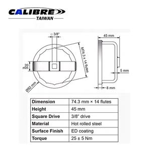 Llave de Filtro de Combustible de Acero Laminado en Caliente de 3/8\" x 14 Estrías, Marca TAIWAN CALIBRE, para Mercedes-Benz - Product Image 2