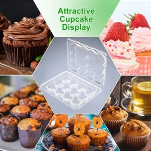Confezione da 12 Scatole Trasparenti Monouso per Cupcake, 20 Set di Contenitori Impilabili a Cupola Alta, 240 Fogli per Decorazioni da Tavola e Feste - Product Image 5