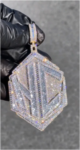 Colgante de Plata 925 con Letra NC Personalizada, con Diamantes Moissanite VVS que Pasan la Prueba, Joyería Fina para Regalo de Parejas - Product Image 3