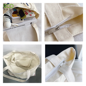 2023 Wholesale 100% Cotton <b>Tote</b> Bag High Quality Customized Canvas Shopping Bag C Logo Vietnam Cartoon Pattern Factory Price - Product Image 6