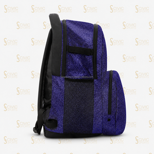 Sac à dos à motif de fils violets, souple, imperméable, fermeture éclair, unisexe, usage quotidien, capacité 20-35L, style minimaliste - Product Image 3