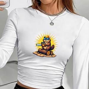 Camisa de manga larga caprichosa de castor con motosierra para mujer - Product Image 3