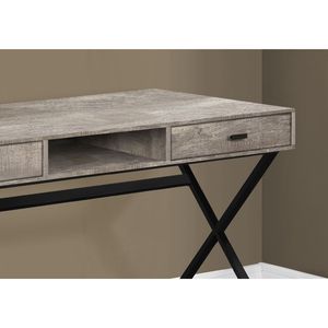 Contemporary Modern 48\"L Home <b>Office</b> <b>Computer</b> Desk with Storage Drawers Beige Laminate & Black Metal for Laptop Work - Product Image 3