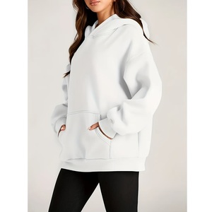 Sweat-shirts et sweats à capuche pour femmes, veste à capuche en polaire chaude pour l'hiver, couleur unie, coupe ajustée, sweat-shirt de BD - Product Image 5