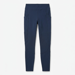 Leggings d'équitation taille haute pour femme avec poches pour téléphone, couleur unie, coupe ajustée, avec grip intégral sur le siège, bleu marine - Product Image 2