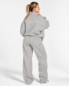 Conjunto Deportivo de Dos Piezas para Mujer con Cremallera y Líneas en Contraste, Chaqueta de Corte Holgado y Pantalones de Pierna Ancha, Ropa al Por Mayor - Product Image 2