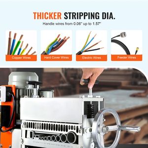 Electric Cable Stripping Tool 370 W 88 Ft/min Motorized <b>Wire</b> <b>Stripper</b> 0.06 -1.57 Includes Manual Scrap Metal Recycling Equipment - Product Image 3