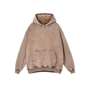 Sudadera con Capucha Oversize Unisex de Felpa Francesa, Color Liso, con Bolsillo, Estilo Casual para Otoño, Ajuste Regular, Tejido Lavado - Product Image 1