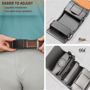 Cinturones de Vestir de Cuero Genuino de Alta Calidad con Logotipo Personalizado para Hombre, Nuevos y Elegantes con Hebilla de Trinquete, OEM Personalizado, Venta al Por Mayor - Product Image 6