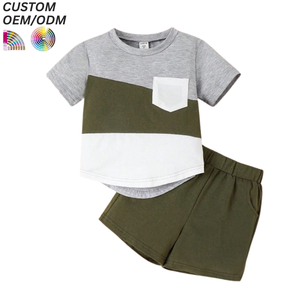 Ensemble de vêtements pour garçons de qualité supérieure, tenue décontractée pour enfants, t-shirt et short à imprimé animal 100% coton, support OEM ODM, vente en gros - Product Image 4