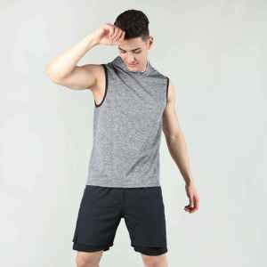 Men's 2-in-1 Gym <b>Shorts</b> <b>Compression</b> Liner Front Quick Dry Casual Style Drawstring Closure Breathable Stylish Fitness Outdoor - Product Image 5