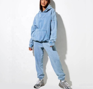 Ensemble de survêtement délavé à l'acide pour femme, comprenant un sweat à capuche court et un pantalon de jogging taille haute, tenue deux pièces, streetwear et vêtements de sport pour femme - Product Image 6