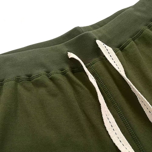 Nouveau Short de Survêtement Tendance Vert Olive Épais, Personnalisable, en Toile 100% Coton, Taille Haute, Écologique, Respirant, pour Tenue Décontractée - Product Image 2