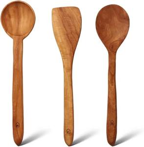 Ensemble de couverts en bambou biodégradable, réutilisables, écologiques, ustensiles de cuisine et de salle à manger durables, vaisselle écoresponsable - Product Image 3