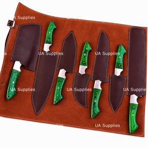 7PCS Handmade Damascus Kitchen <b>Knife</b> Set Professional Chef <b>Knives</b> Wooden Handles Razor Sharp Blades Lightweight Durable - Product Image 3