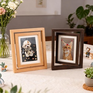 Cadre photo rotatif double face en bois, cadre cadeau et commémoratif - Product Image 6