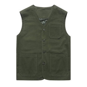 Heavy Duty Men Canvas <b>Vest</b> Durable Workwear Body Warmer Custom Logo Stitched Cotton Fabric Sleeveless Jacket For Workwear - Product Image 1